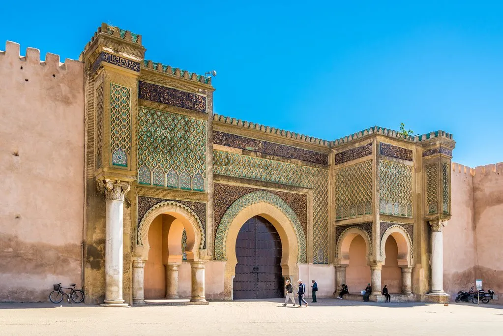 The impressive Bab al-Mansour gate leading into Meknes